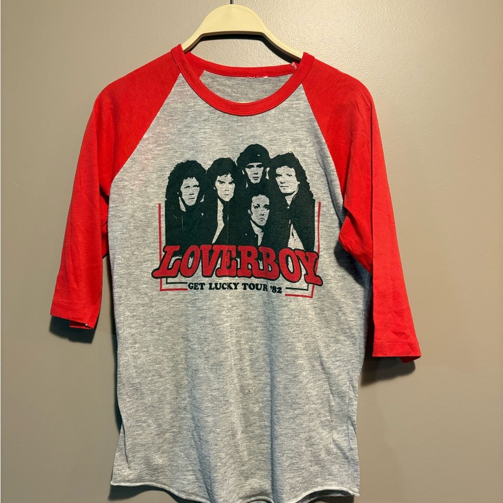 82 Red and Gray Loverboy Tour Raglan Tee